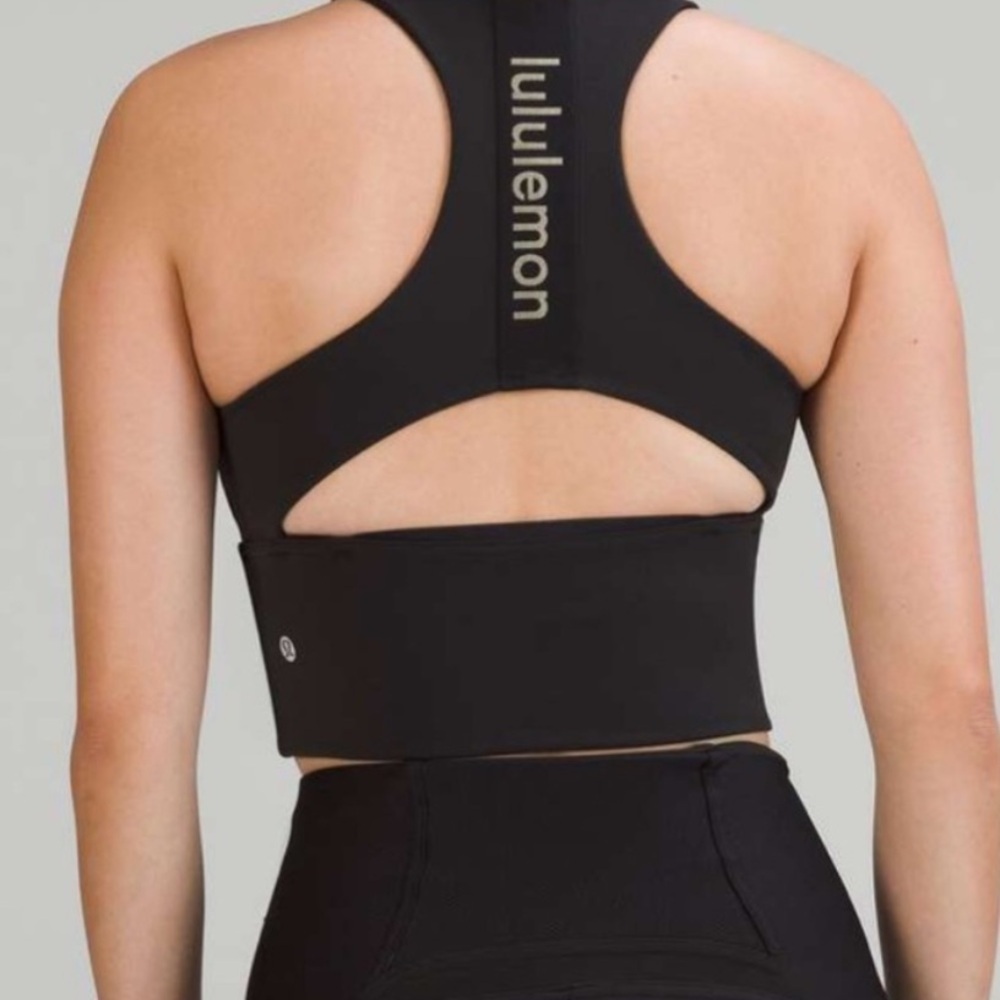 NWT Lululemon Logo Elastic Everlux Shelf Tank Top size 4 in espresso - Picture 2 of 3